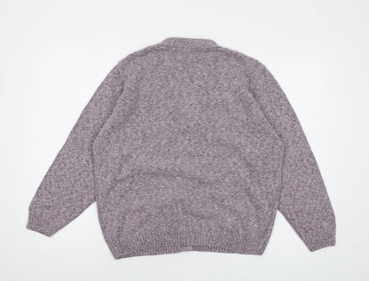 Berkertex Womens Purple V-Neck Acrylic Cardigan Jumper Size 14