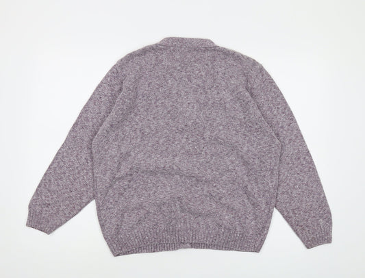 Berkertex Womens Purple V-Neck Acrylic Cardigan Jumper Size 14