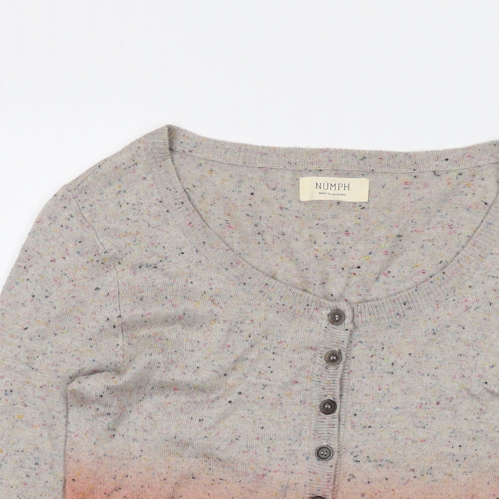 Womens UK Size XS Numph Grey Cardigan Jumper
