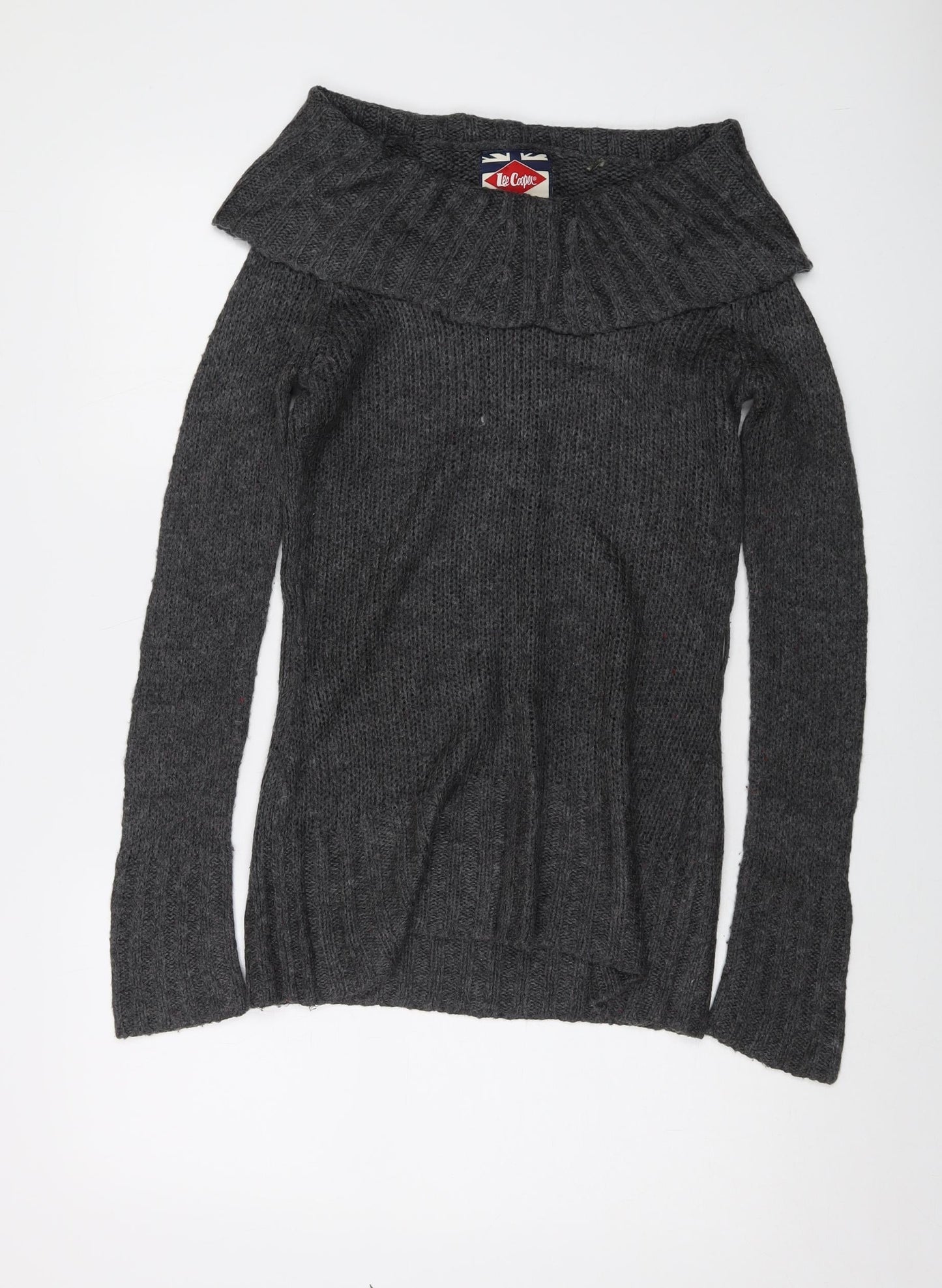 Lee Cooper Womens Grey Roll Neck Acrylic Pullover Jumper Size 8