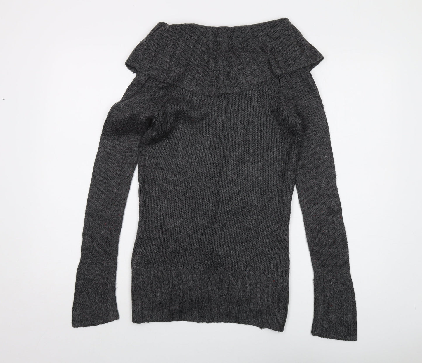 Lee Cooper Womens Grey Roll Neck Acrylic Pullover Jumper Size 8