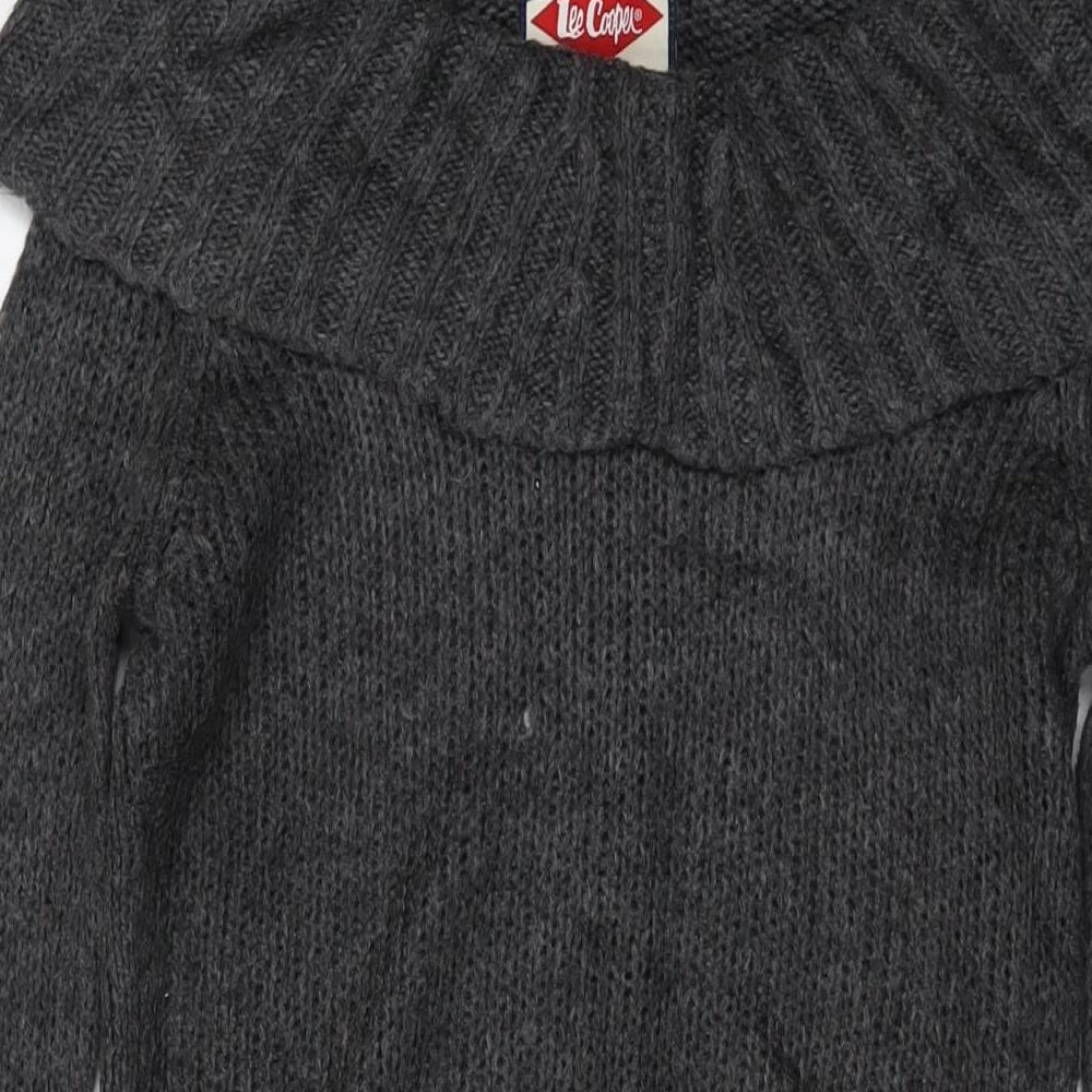 Lee Cooper Womens Grey Roll Neck Acrylic Pullover Jumper Size 8