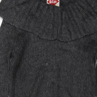 Lee Cooper Womens Grey Roll Neck Acrylic Pullover Jumper Size 8