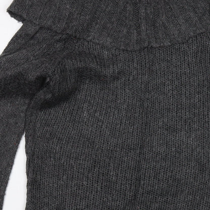 Lee Cooper Womens Grey Roll Neck Acrylic Pullover Jumper Size 8