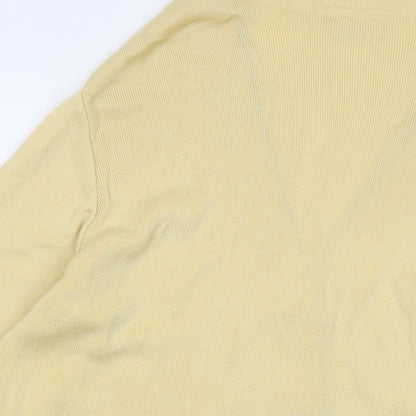 Basler Womens Yellow V-Neck Cotton Cardigan Jumper Size 12