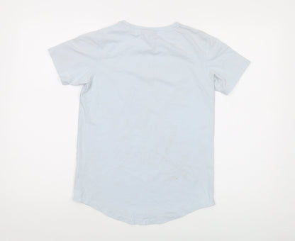 Rascal Womens Blue Cotton Basic T-Shirt Size L Crew Neck