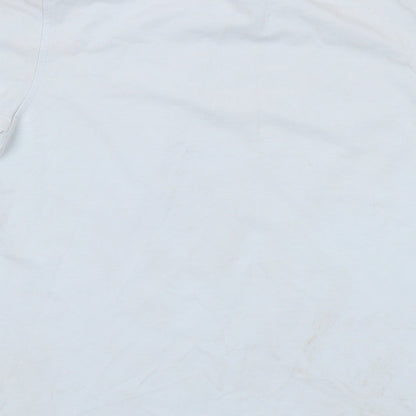 Rascal Womens Blue Cotton Basic T-Shirt Size L Crew Neck