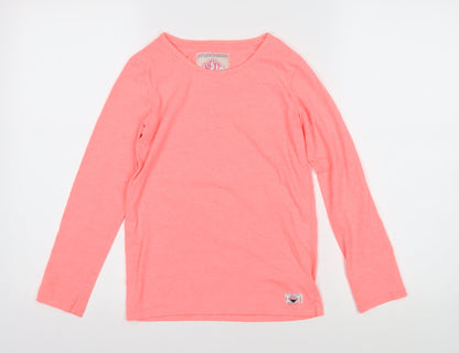 NEXT Girls Pink Cotton Basic T-Shirt Size 10 Years Boat Neck Pullover