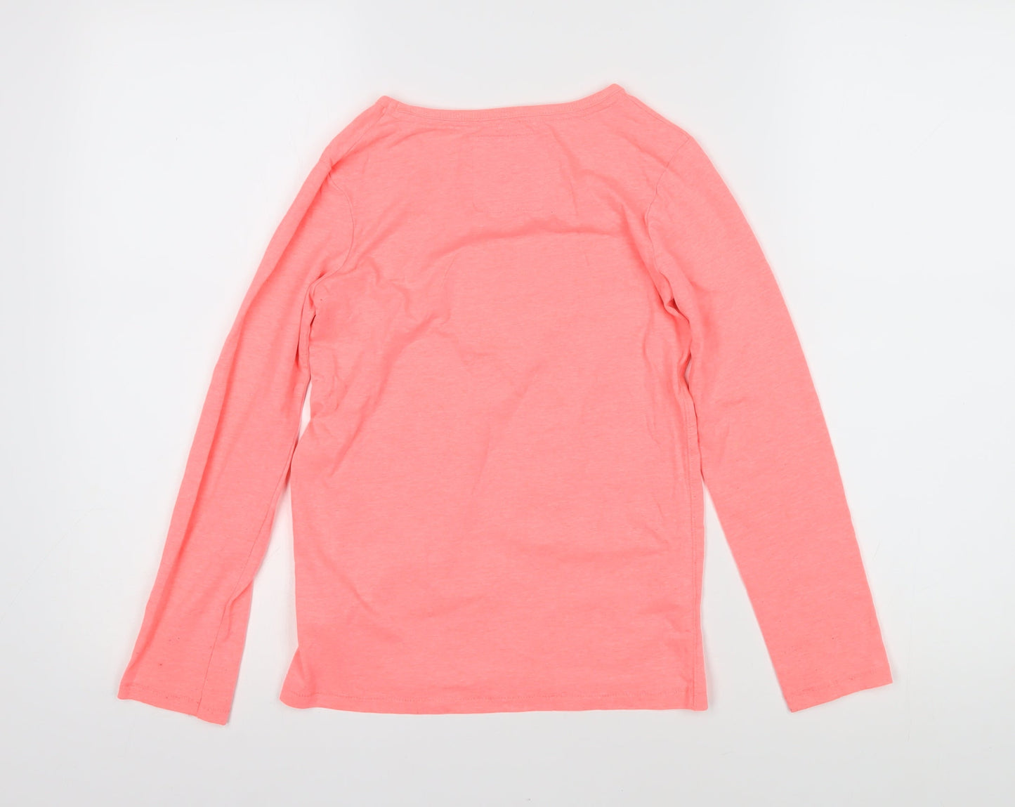 NEXT Girls Pink Cotton Basic T-Shirt Size 10 Years Boat Neck Pullover