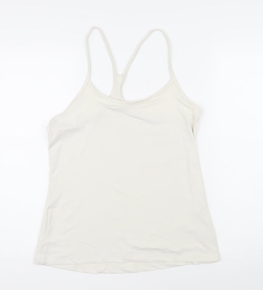 Womens UK Size 14 GOODMOVE Ivory Basic T-Shirt