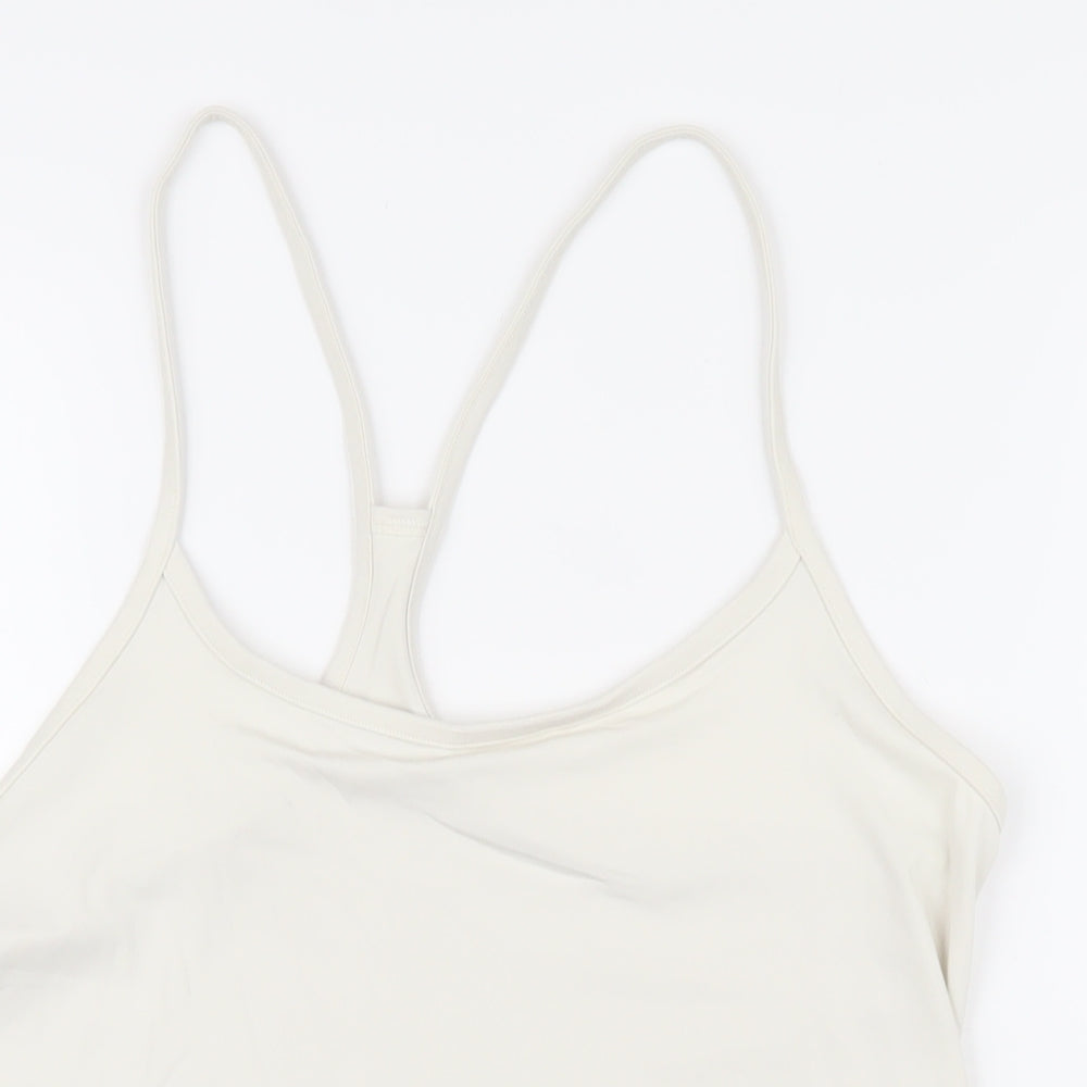 Womens UK Size 14 GOODMOVE Ivory Basic T-Shirt