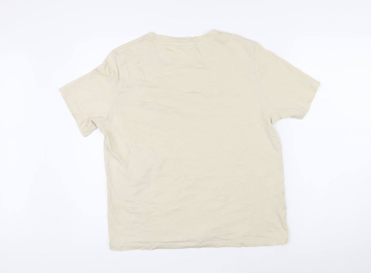 Womens UK Size L MNG Beige Basic T-Shirt
