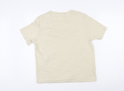 Womens UK Size L MNG Beige Basic T-Shirt