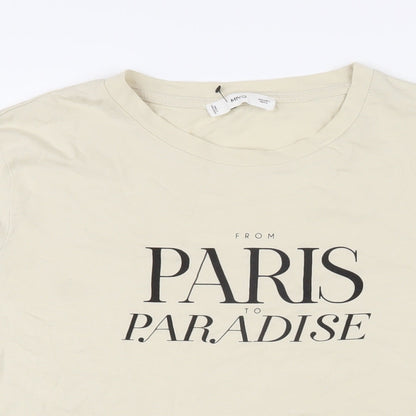 Womens UK Size L MNG Beige Basic T-Shirt