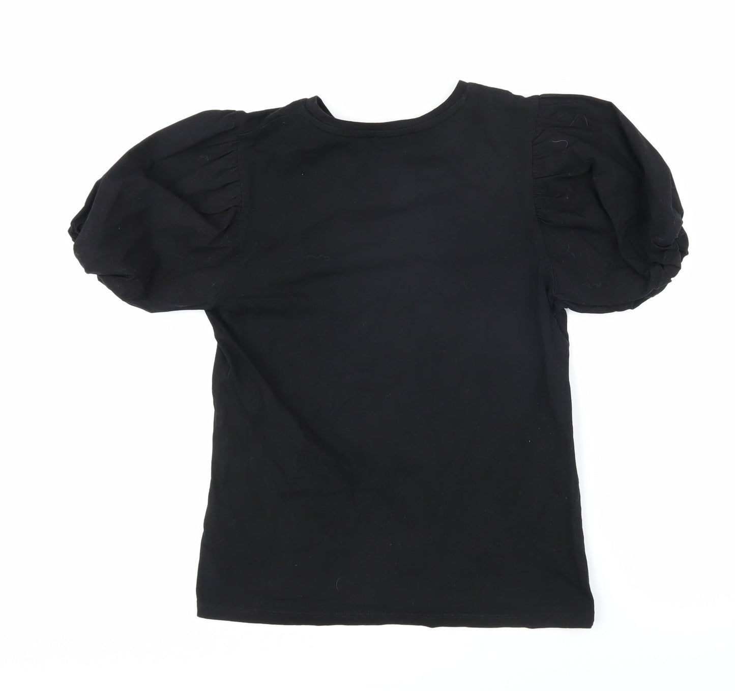 Womens UK Size 10 Warehouse Black Basic T-Shirt