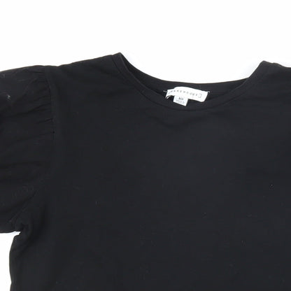 Womens UK Size 10 Warehouse Black Basic T-Shirt