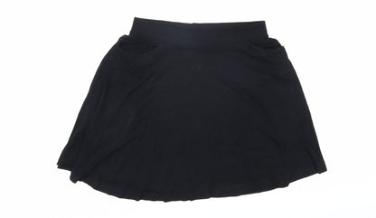 ASOS Womens Black Viscose A-Line Skirt Size 10 - Pockets on front