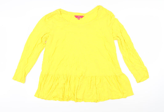 Womens UK Size 14 Together Yellow Tunic T-Shirt