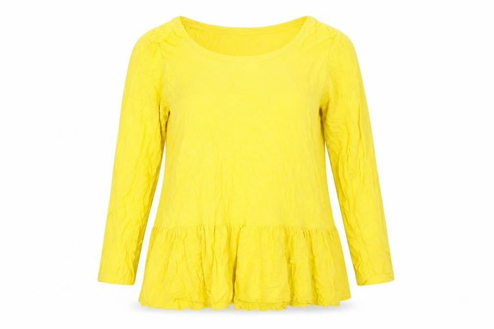 Womens UK Size 14 Together Yellow Tunic T-Shirt