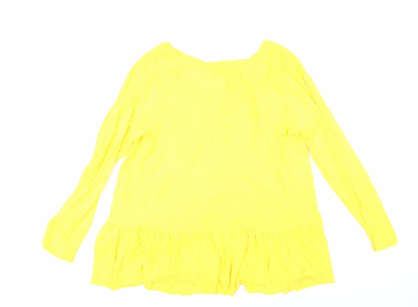 Womens UK Size 14 Together Yellow Tunic T-Shirt
