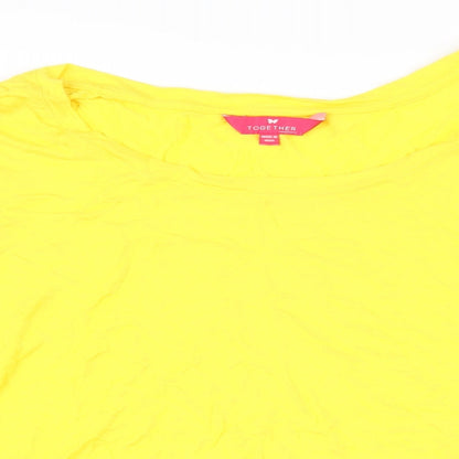 Womens UK Size 14 Together Yellow Tunic T-Shirt