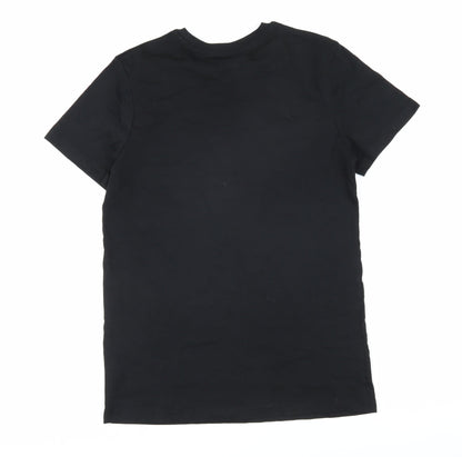 La Redoute Boys Black 100% Cotton Basic T-Shirt Size 16 Years Round Neck Pullover - Original & leader No rules only good vibes