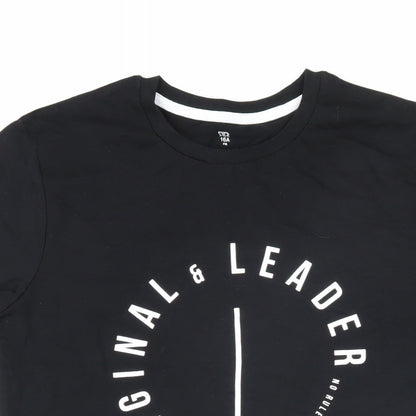 La Redoute Boys Black 100% Cotton Basic T-Shirt Size 16 Years Round Neck Pullover - Original & leader No rules only good vibes