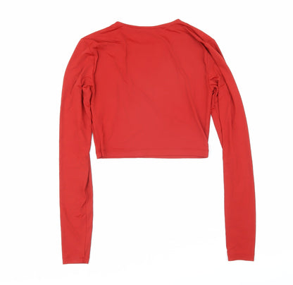 Womens UK Size M Zara Red Basic T-Shirt