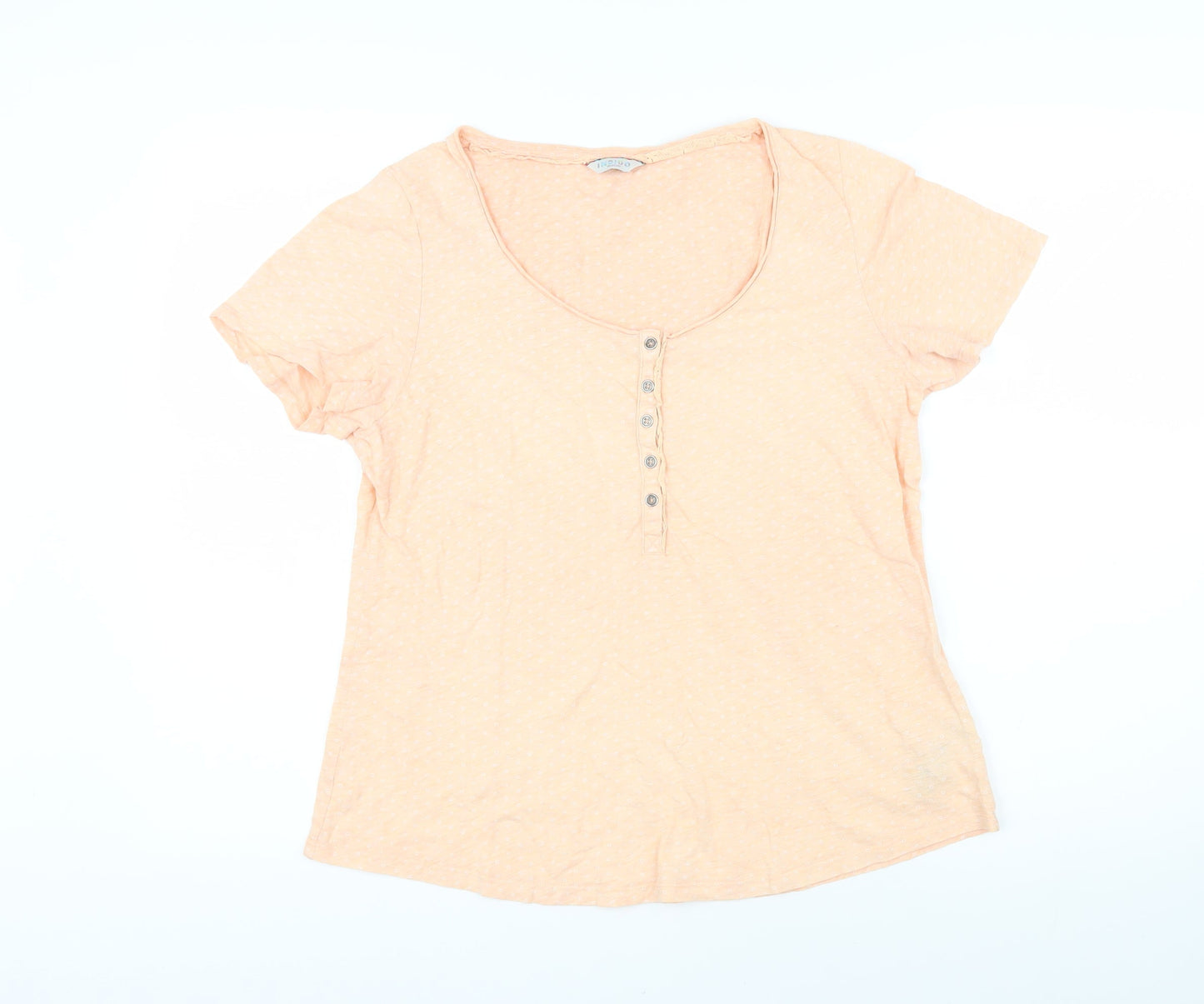 Womens UK Size 14 Indigo Orange Basic T-Shirt
