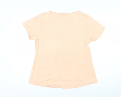 Womens UK Size 14 Indigo Orange Basic T-Shirt