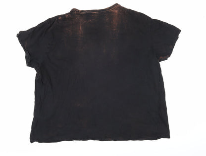 Mens UK Size 2XL Cedar Wood State Black  T-Shirt