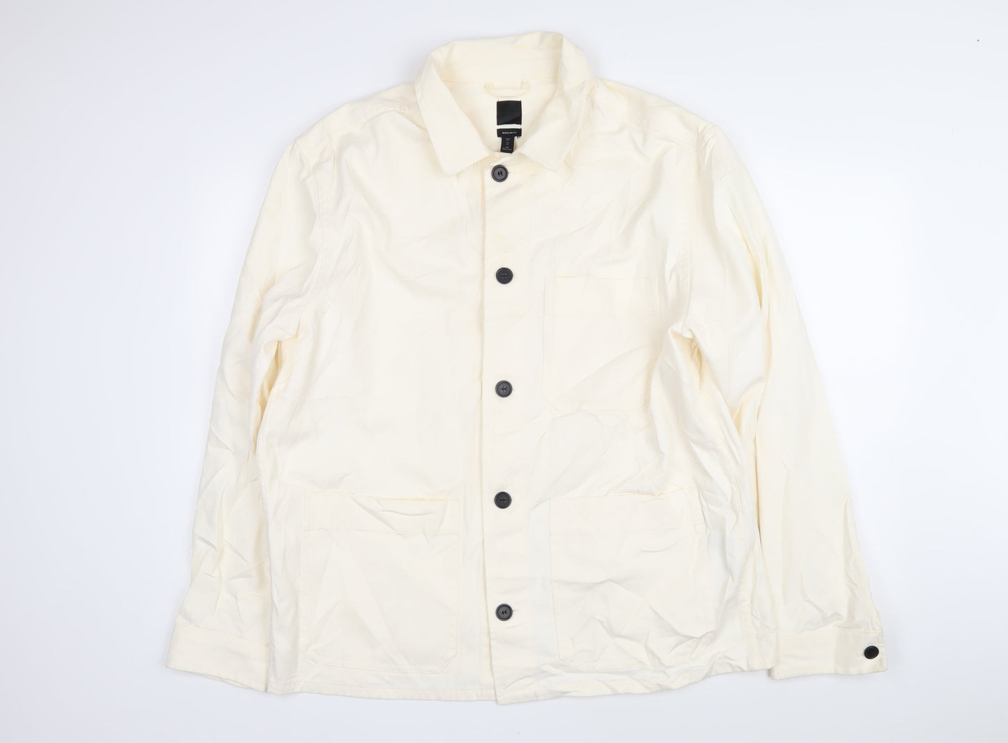 H&M Womens Ivory Jacket Size XL Button
