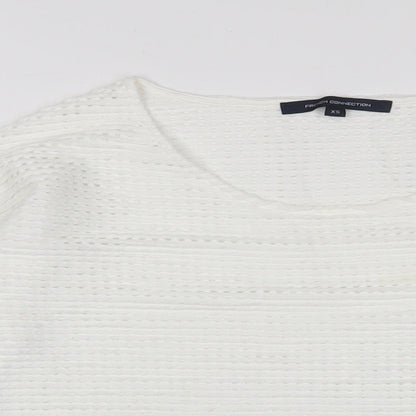 Womens UK Size XS French Connection White Pullover Jumper