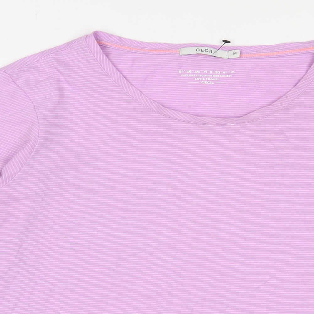Womens UK Size M Cecil Purple Basic T-Shirt