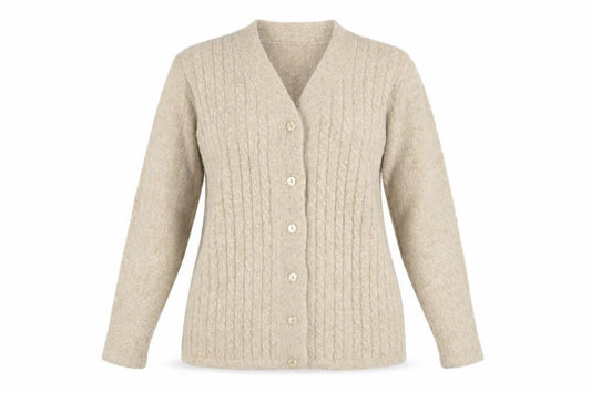 Womens UK Size M Sarah Dunnway Gold Cardigan Jumper