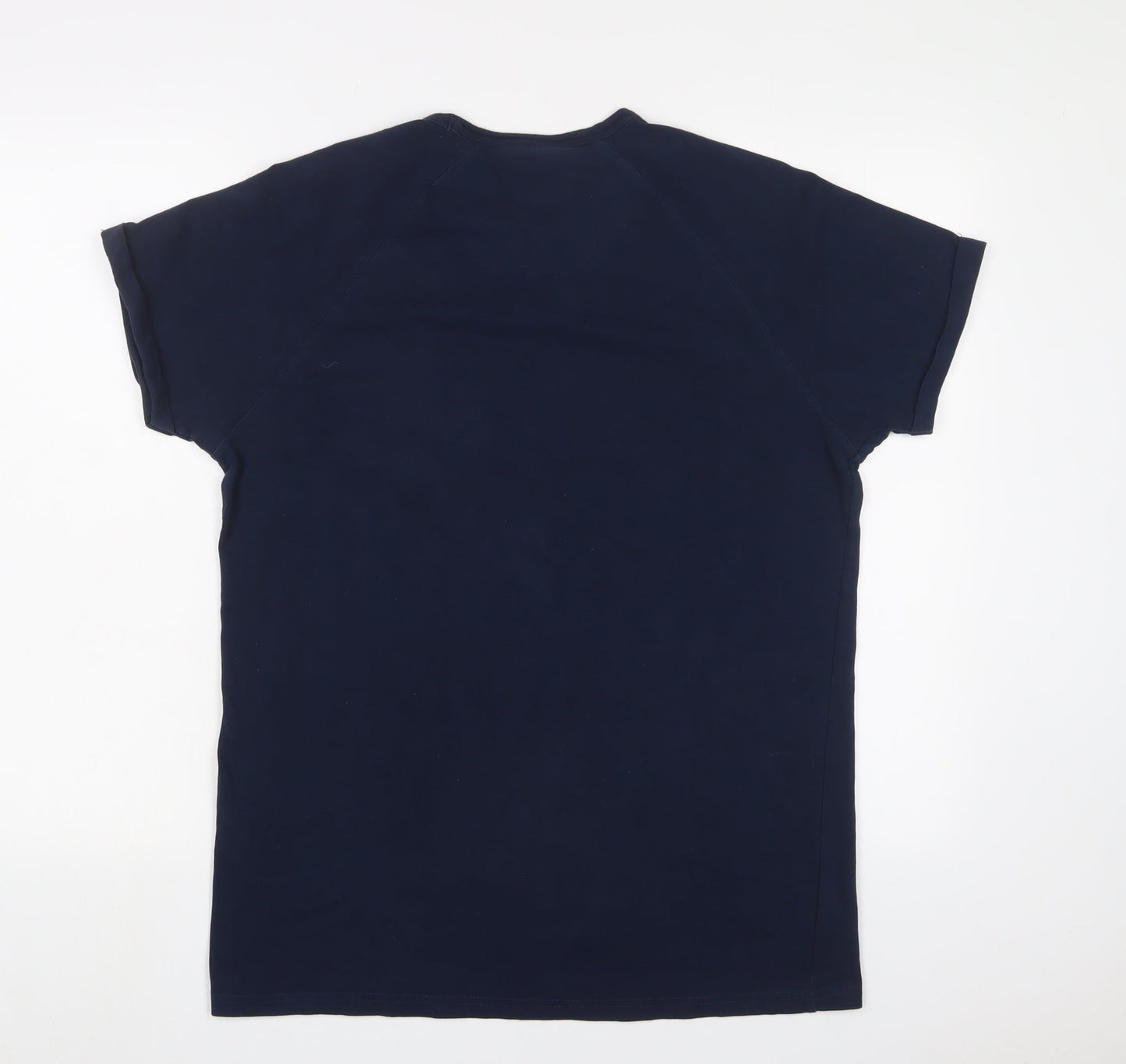 Bewley Ritch Mens Blue Cotton T-Shirt Size L Crew Neck - Logo, Embroidered