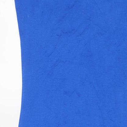 Dorothy Perkins Womens Blue Viscose Bodycon Size 10 Scoop Neck Pullover
