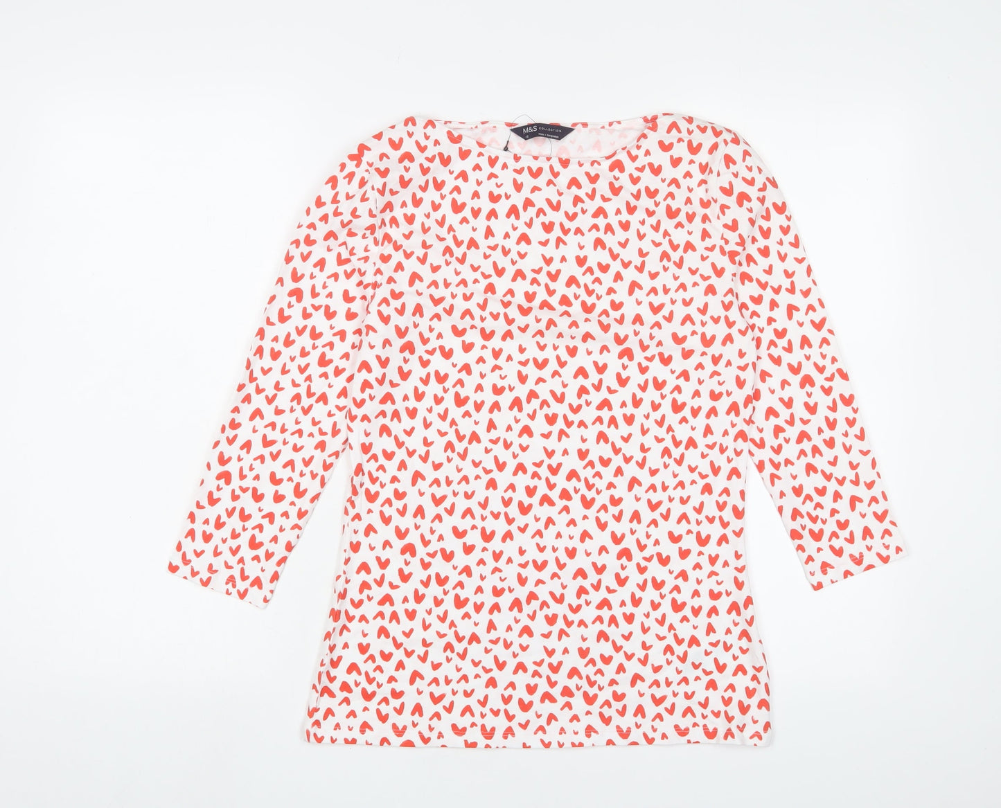 Womens UK Size 10 Marks and Spencer Red Basic T-Shirt