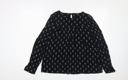Womens UK Size 10 NEXT Black Basic Blouse