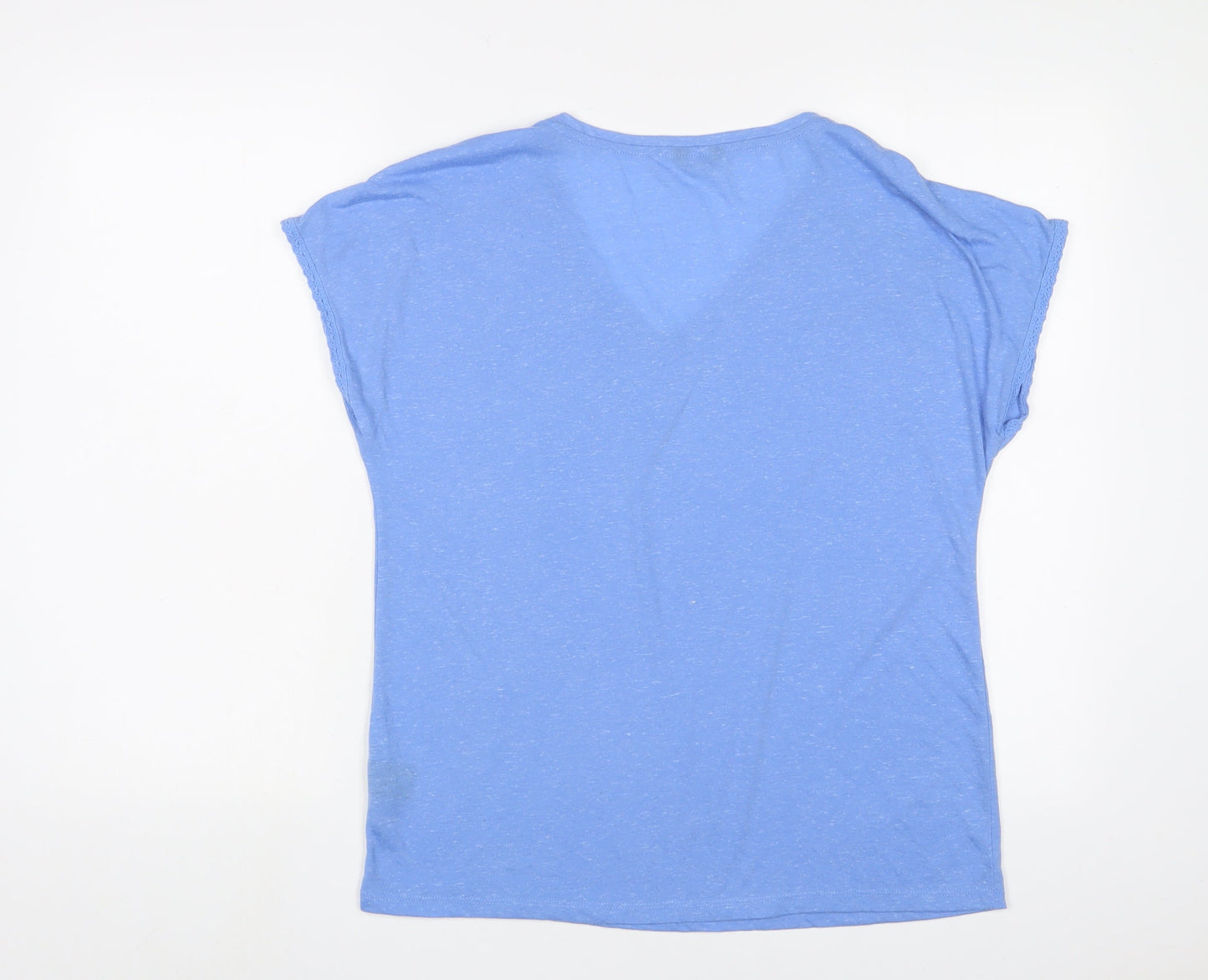 Womens UK Size 14 M&Co Blue Basic T-Shirt