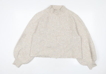 Womens UK Size M Mango Beige Pullover Jumper