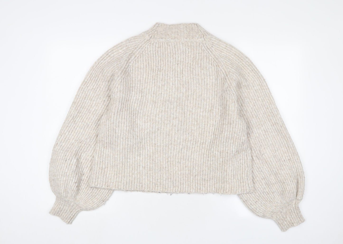Womens UK Size M Mango Beige Pullover Jumper