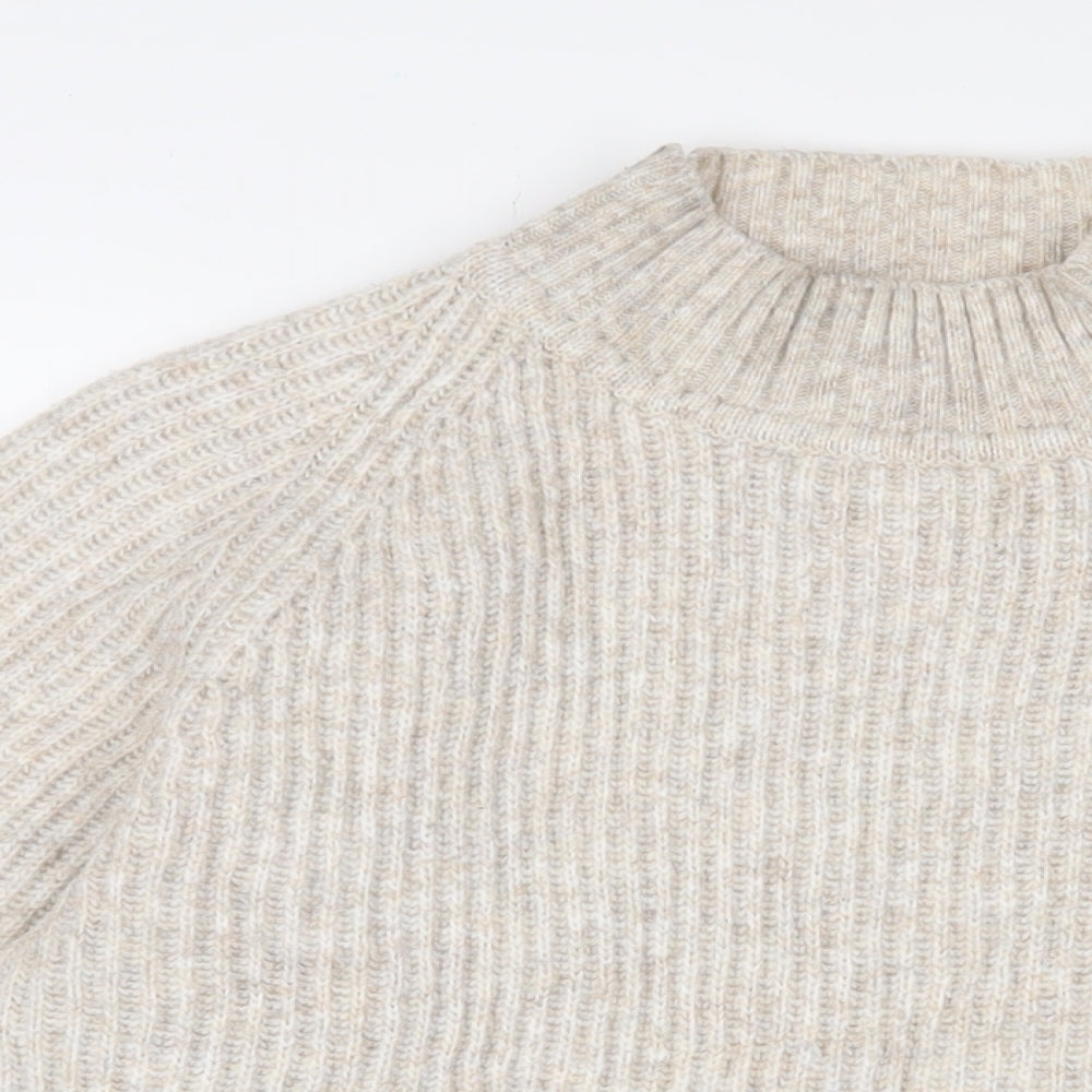 Womens UK Size M Mango Beige Pullover Jumper