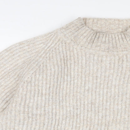 Womens UK Size M Mango Beige Pullover Jumper