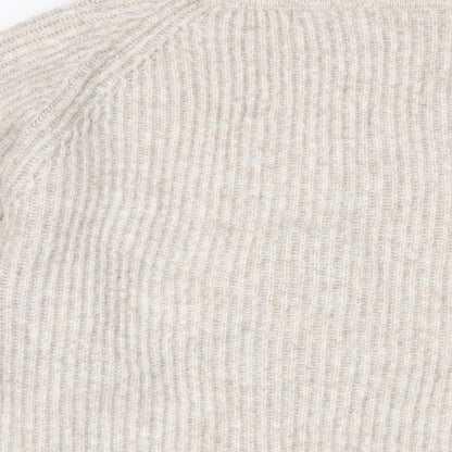 Womens UK Size M Mango Beige Pullover Jumper