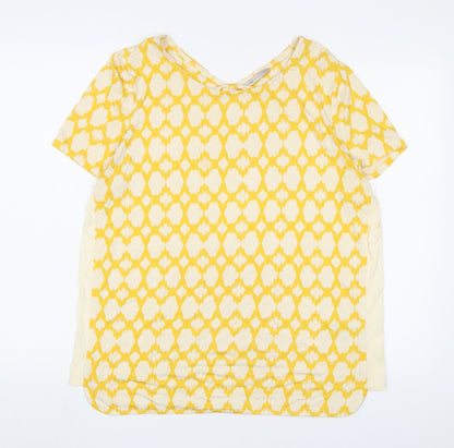 Womens UK Size 14 Marks and Spencer Yellow Basic T-Shirt