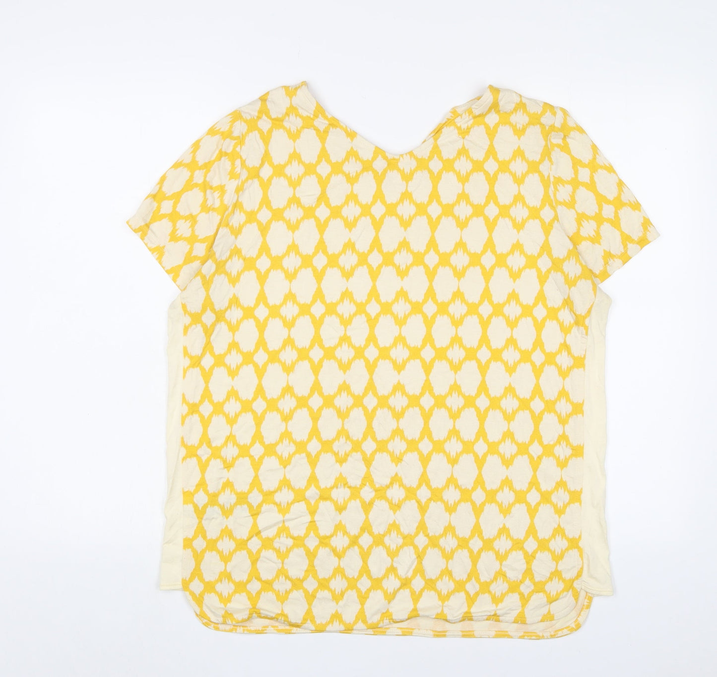 Womens UK Size 14 Marks and Spencer Yellow Basic T-Shirt