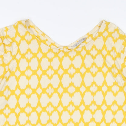 Womens UK Size 14 Marks and Spencer Yellow Basic T-Shirt