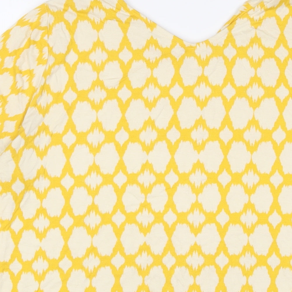 Womens UK Size 14 Marks and Spencer Yellow Basic T-Shirt