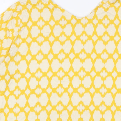 Womens UK Size 14 Marks and Spencer Yellow Basic T-Shirt